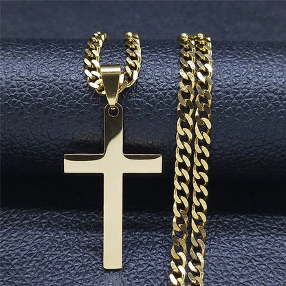 Gold Cross Chain Necklace