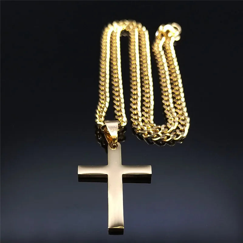 Gold Cross Chain Necklace