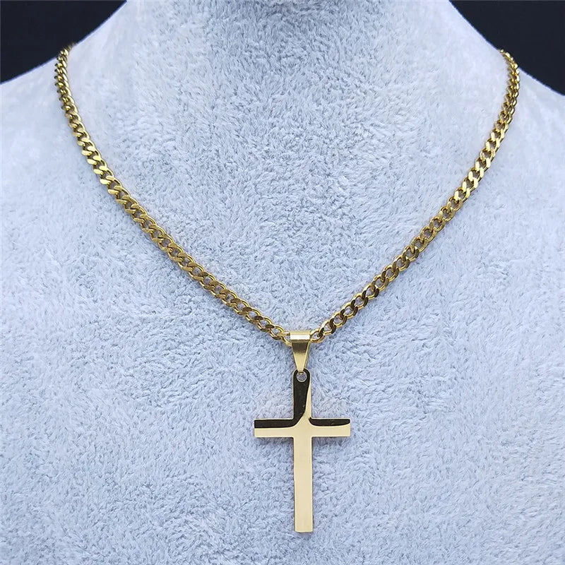 Gold Cross Chain Necklace