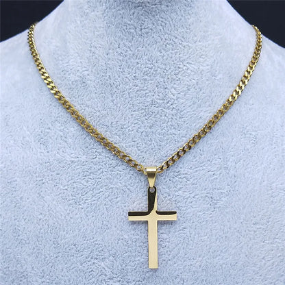 Gold Cross Chain Necklace