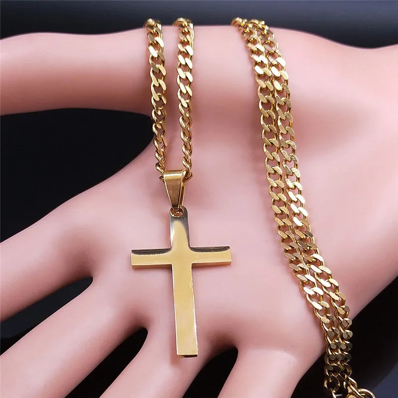 Gold Cross Chain Necklace