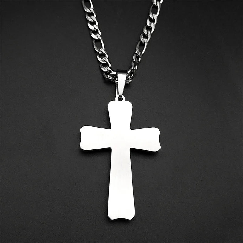 Silver Rivet Style Cross Necklace