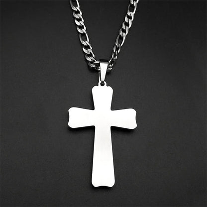 Silver Rivet Style Cross Necklace