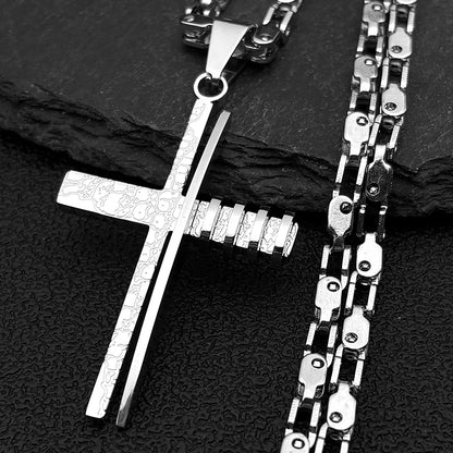 Wooden Cross Style Necklace