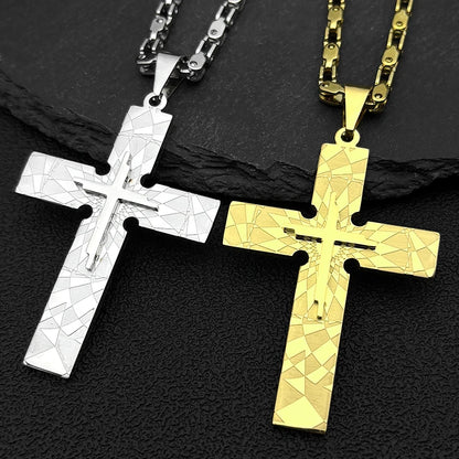 Big Jesus Cross Necklace